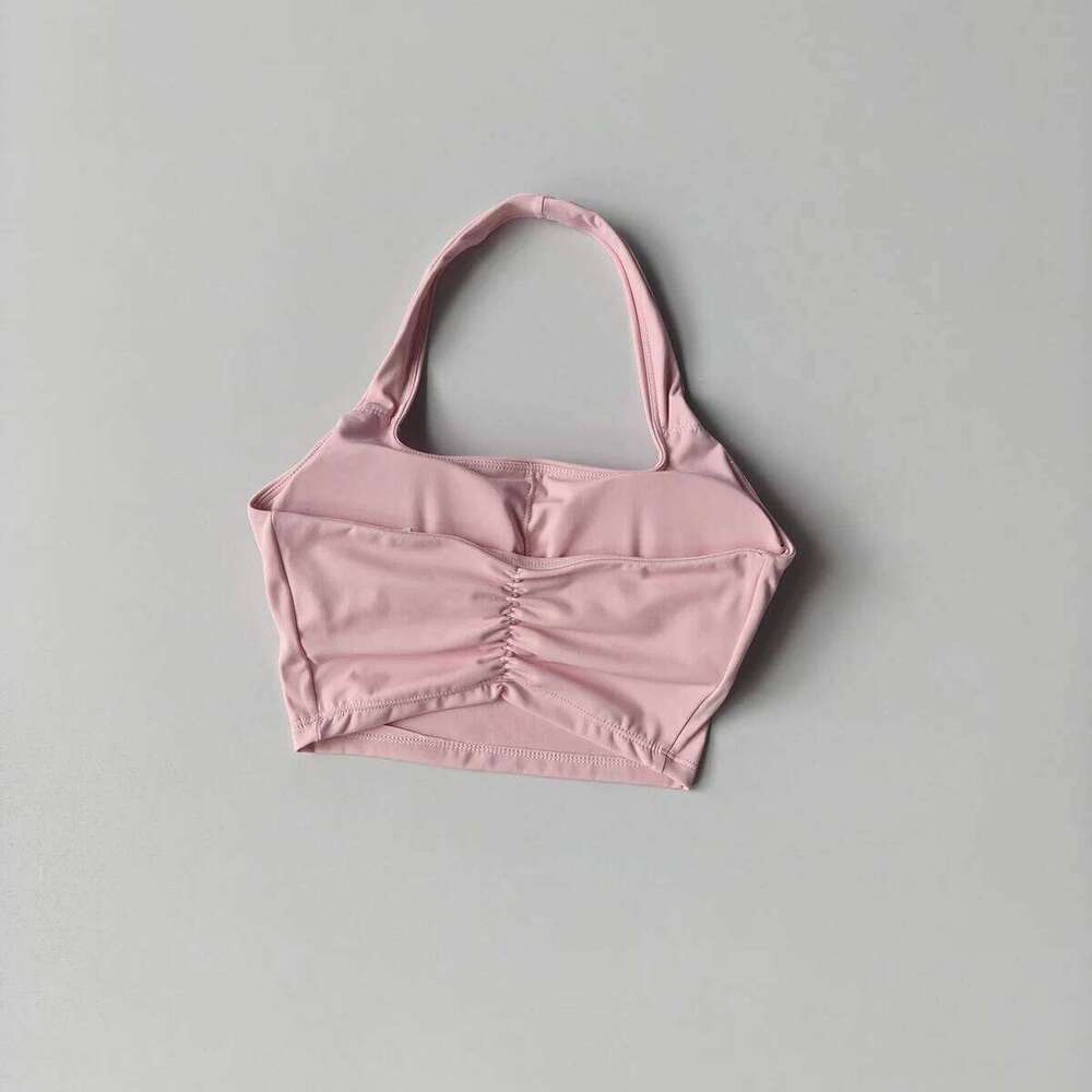 2023 New Sexy Halter Padded Athletic Sport Women less Yoga Crop Top Bra Workout Tops Gym Fitness Sports Bras 26Y0209