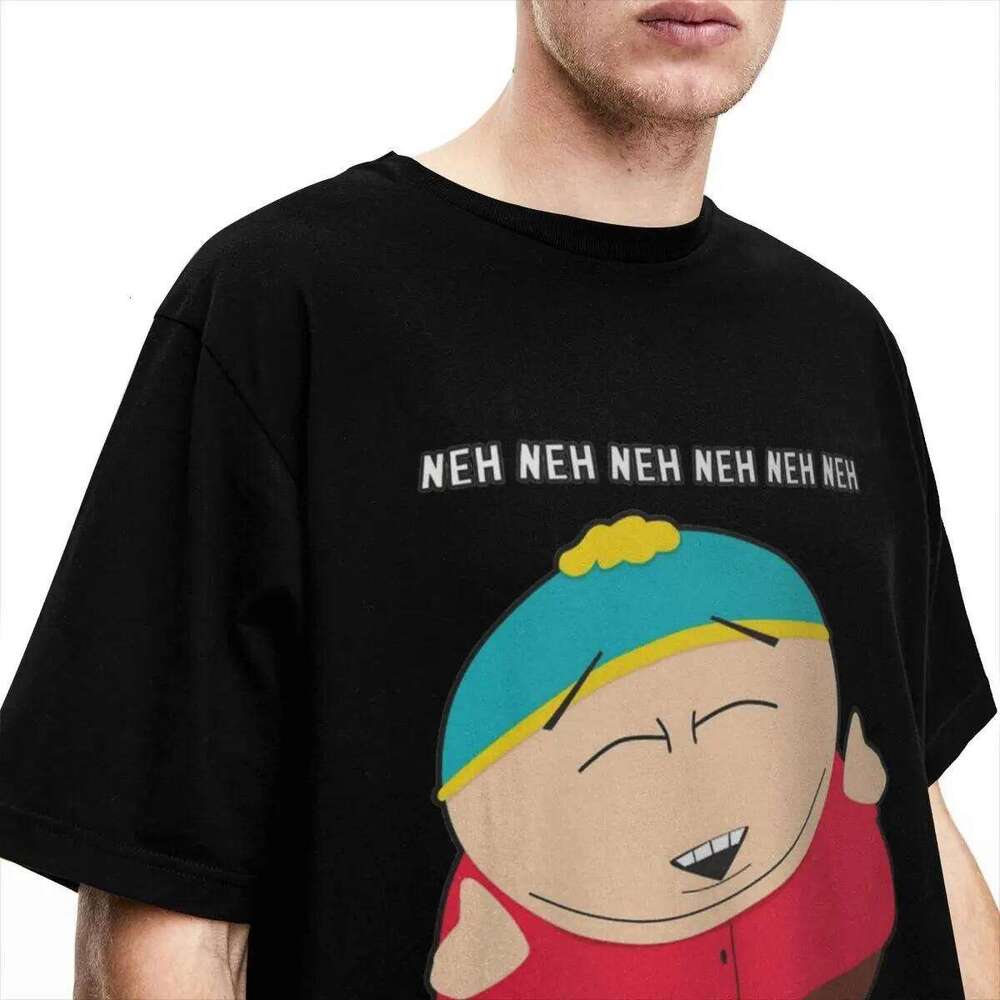 Oversized T Shirt Southparks Eric Cartman Neh Ha 100% Cotton T-Shirts Trending Tshirt for Man Summer Y2K Fun Clothes X260209
