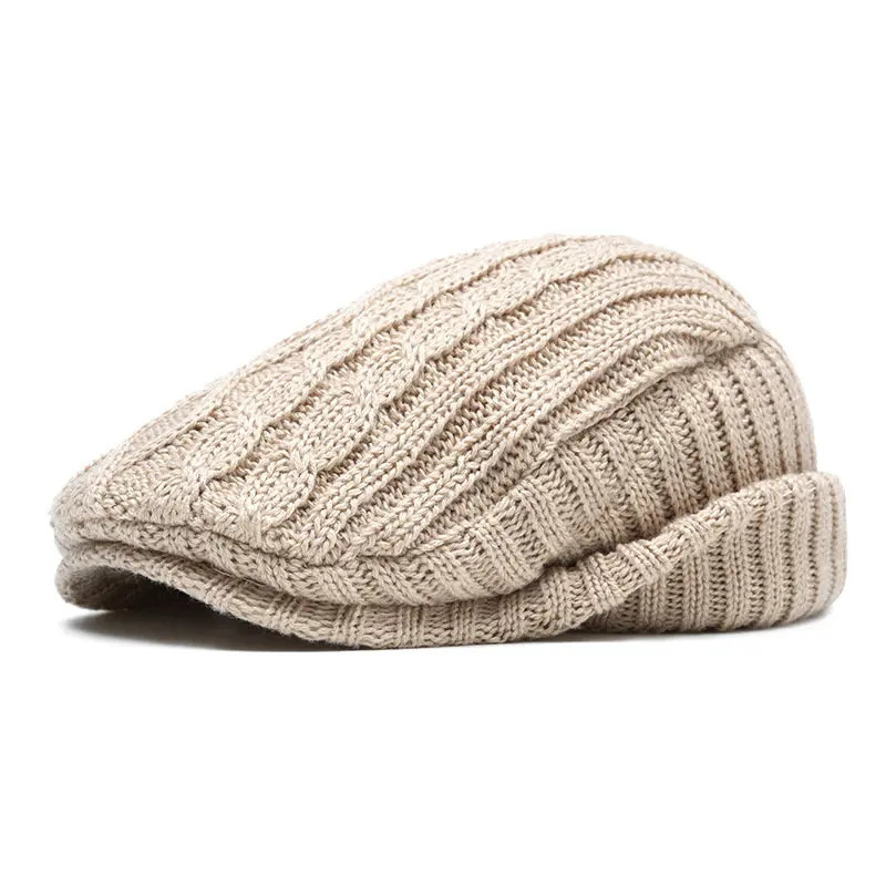 2024 Autumn and Winter Cotton Solid Warm sboy Caps Flat ed Cap Men and Women Painter Beret Hats 134 260205