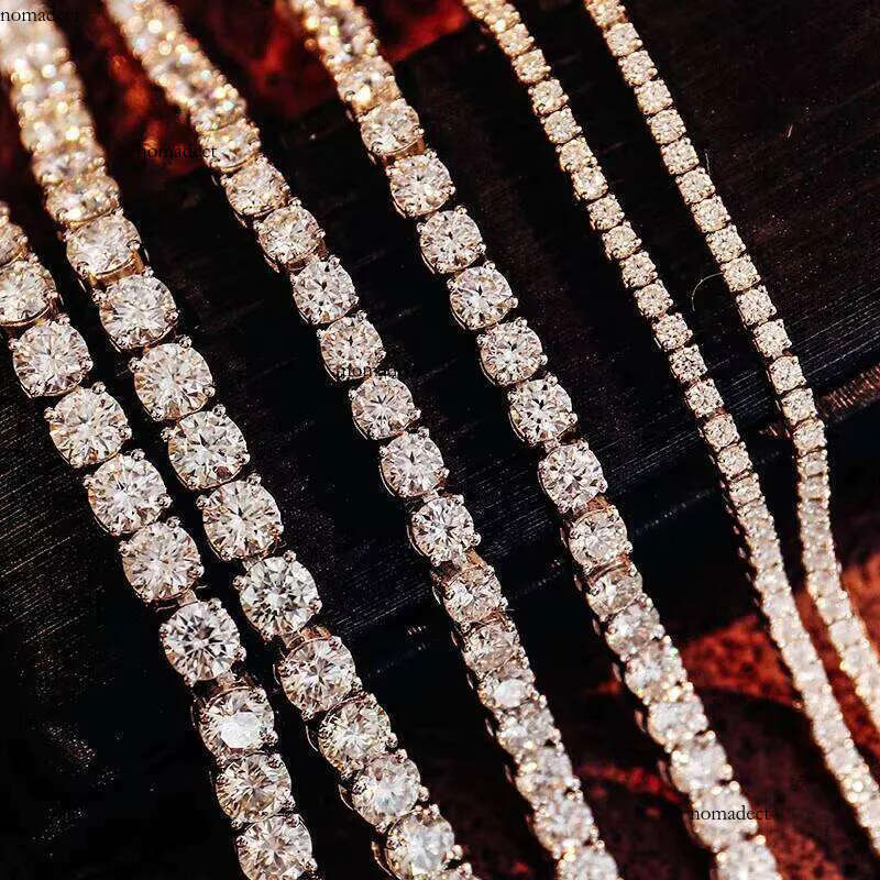 Top-quality jewelry necklace10k/14k/Gold 3mm 4mm 5mm Fashion Jewelry Necklace DEF VVS Moissanite Tennis Chain 98