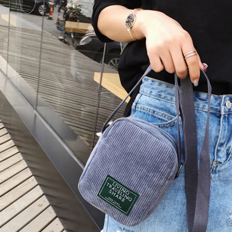 Casual Mobile Phone Coin Purse Crossbody Bag Ladies Stylish Corduroy Shoulder BagSuitable for Daily Use Work Travel Outdoor 260208