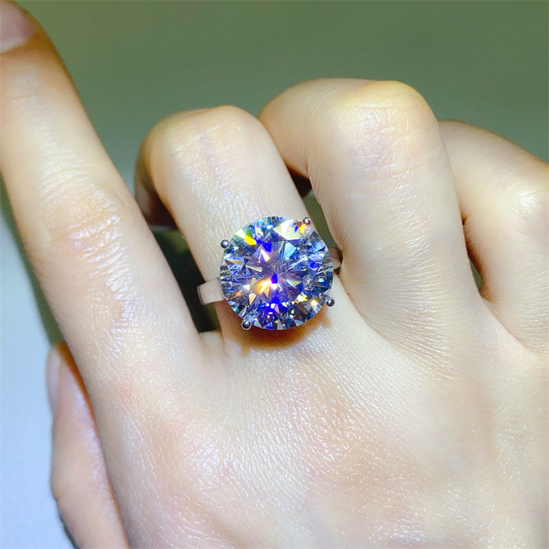 Choucong Wedding Rings Luxury Fine Jewelry Real 100% 925 Sterling Silver Round D Color VVS Large Moissanite Diamond Gemstones Party Eternity Women Bri