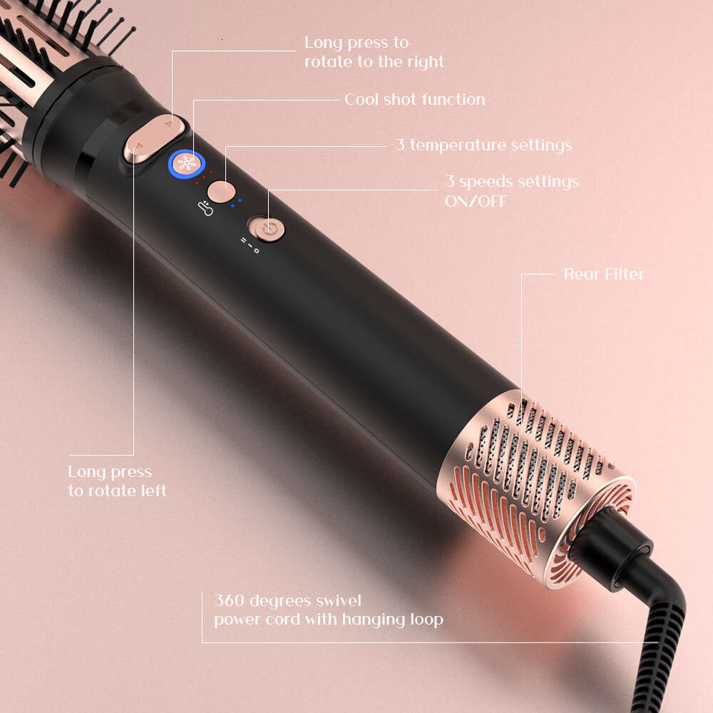 Famous Brand Cross Border Multifunctional In Massage Straightening Comb Curling Hair Dryer Negative Ion Automatic Rotating Hot Air CKS