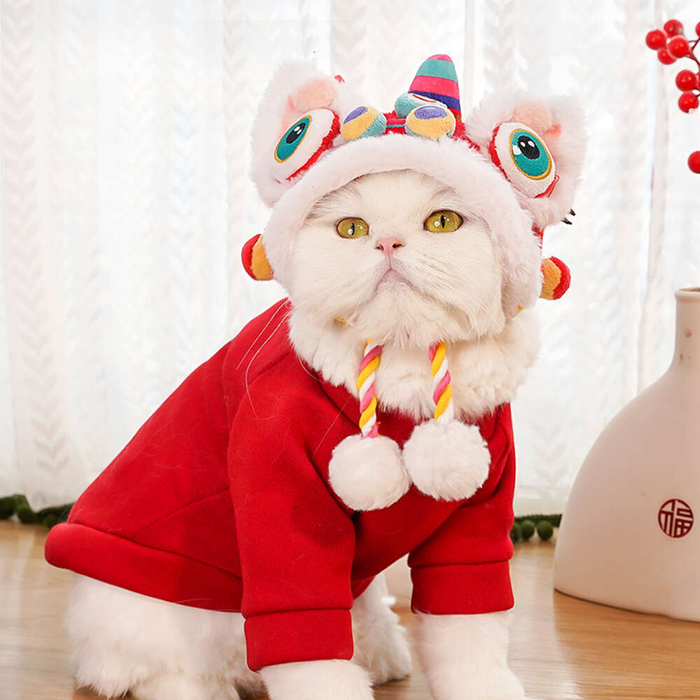 Autumn And Winter Warm Pet Funny New Year Transformation Tiger Head Dog Hat Headwear Cat Supplies Wholesale