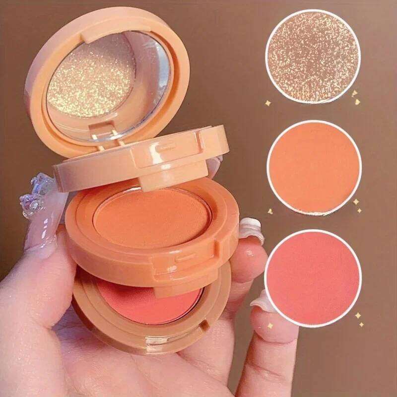 3in1 Pressed Palette LongLasting Waterproof Matte Highlighter Shimmer Blush Makeup 26L0209