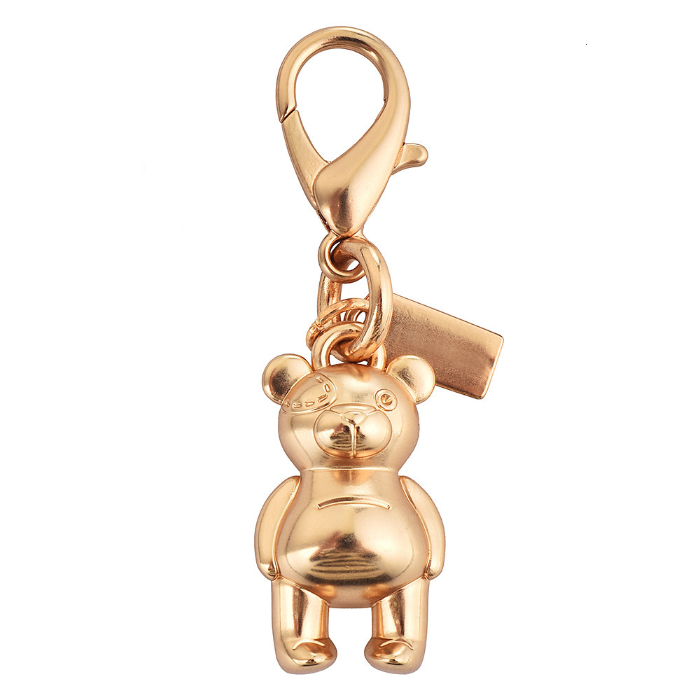 Car Key Pendant High-End Bag Accessories Gold Color Bear Cherry Clover Butterfly Backpack Ornaments