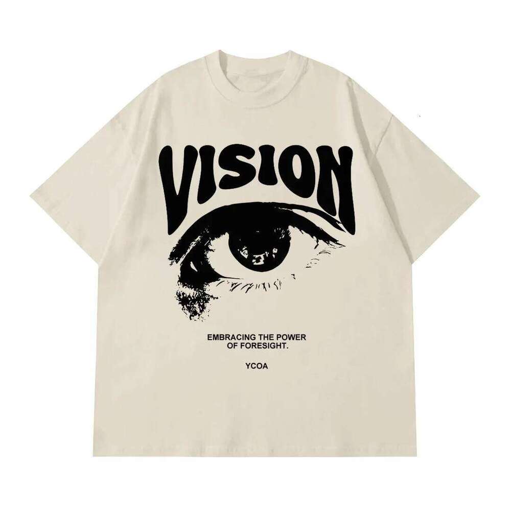 Men's T-Shirt Oversized 100% Cotton Eye Graphic Korean Summer Y2k Tops Tees Streetwear Harajuku Short Sleeve Aesthetic Clothing X260209