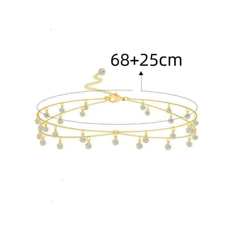 Chain, 14K Gold Plated Belly Adjustable Sexy Diamond Bikini Waist Beads for Women Body Chain Jewelry X260209