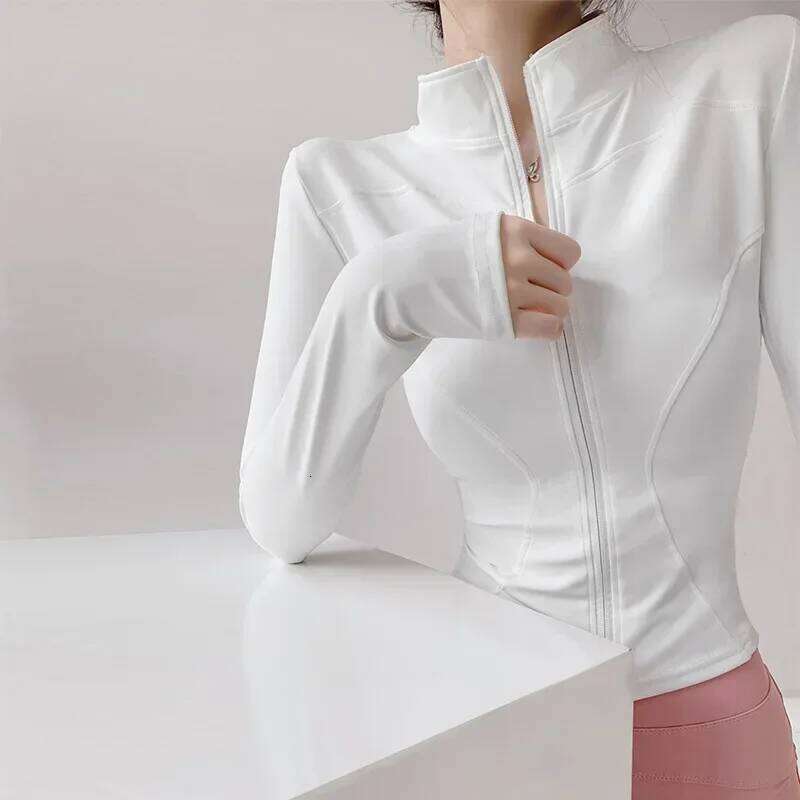 Sun Quick Drying Sports Coat Tight Top Yoga Long Sleeve Zipper Running Fitness Women's S-3XL 26Y0209