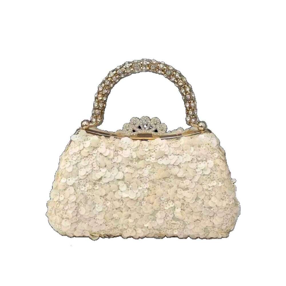 Hot Selling European And American Wedding High End Light Luxury Sequin Beaded Handbag Foreign Trade Dress Party Handmade Evening Bag