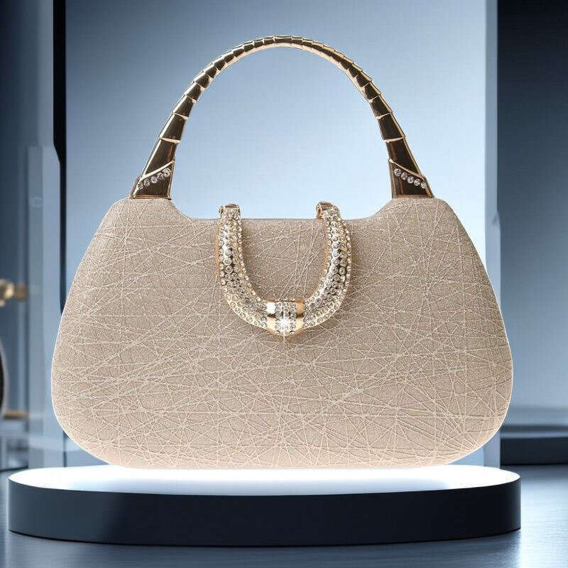 Pearl Handbag For Banquet With Rhinestones Fashionable Single Shoulder Versatile Bridesmaid Shiny Crossbody Elegant Sparkling Clutch Stylish