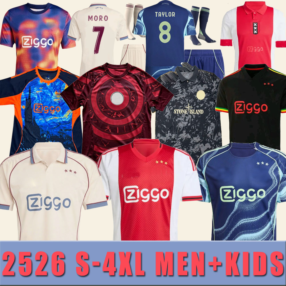 2025 2026 S-4XL BROBBEY Amsterdam 125th Dolberg Soccer Jerseys Kids Kit 2627 pre-match BERGWIJN Home Away 3rd Fourth Football Shirts AKPOM TAYLOR BERGHUIS