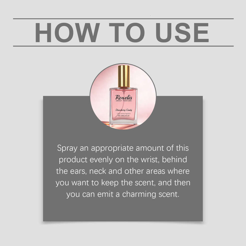 Roxelis Strawberry Sugar Natural Fruity Fresh Sweet Girly Scent for Daily Dating and Commuting Portable Fragrance