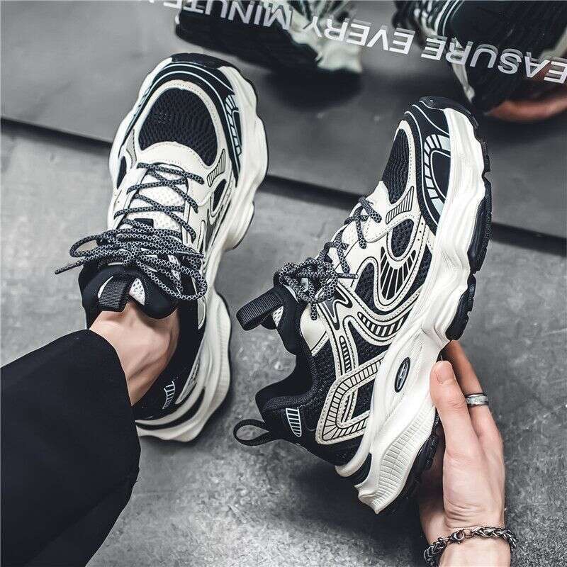 2025 Autumn New Breathable Mesh Shoes Men's Trendy Versatile Thick-Soled Sports Casual Dad Sneakers