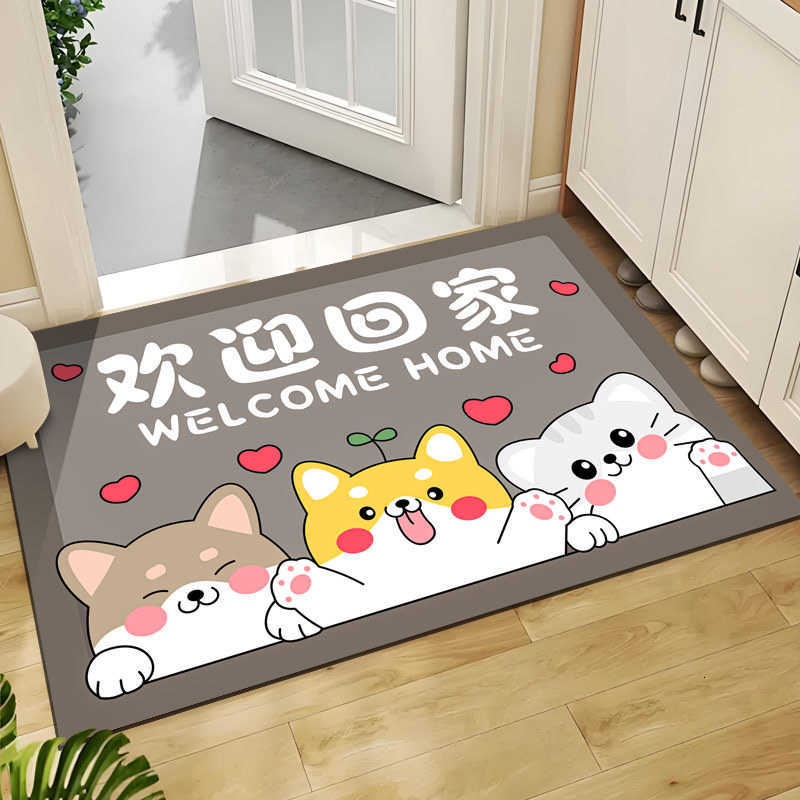 Entrance Door Welcome Home Mat Household Entrance Bathroom Door Mat Non-Slip Water Absorbent Wear-Resistant Entrance Mat S260207