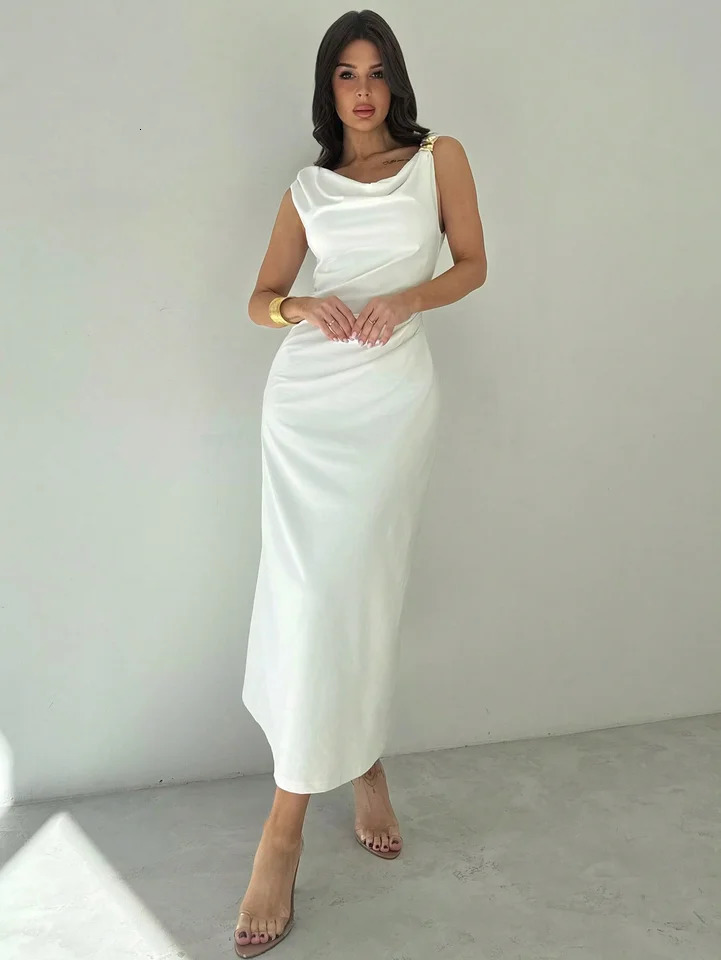 Elegant sleeveless slimming dress 2025 style womens summer slimming elegant and grand dress 260122