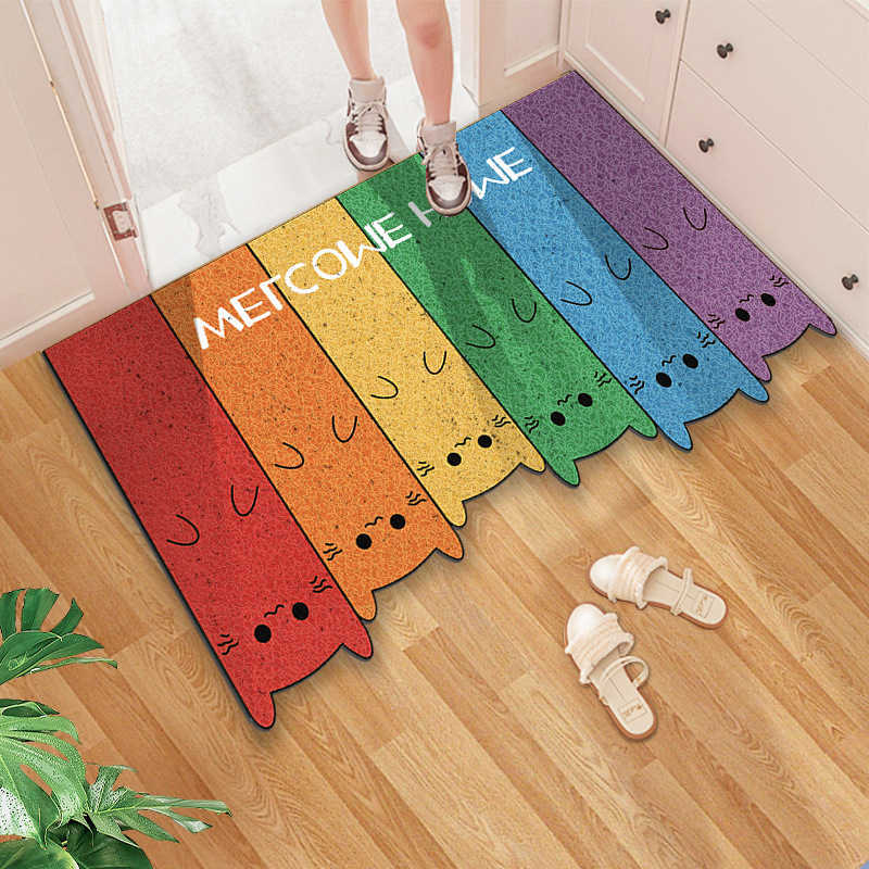 Floor mat for home entrance carpet door mat entryway door mat foot mat rainbow silk loop door mat S260207