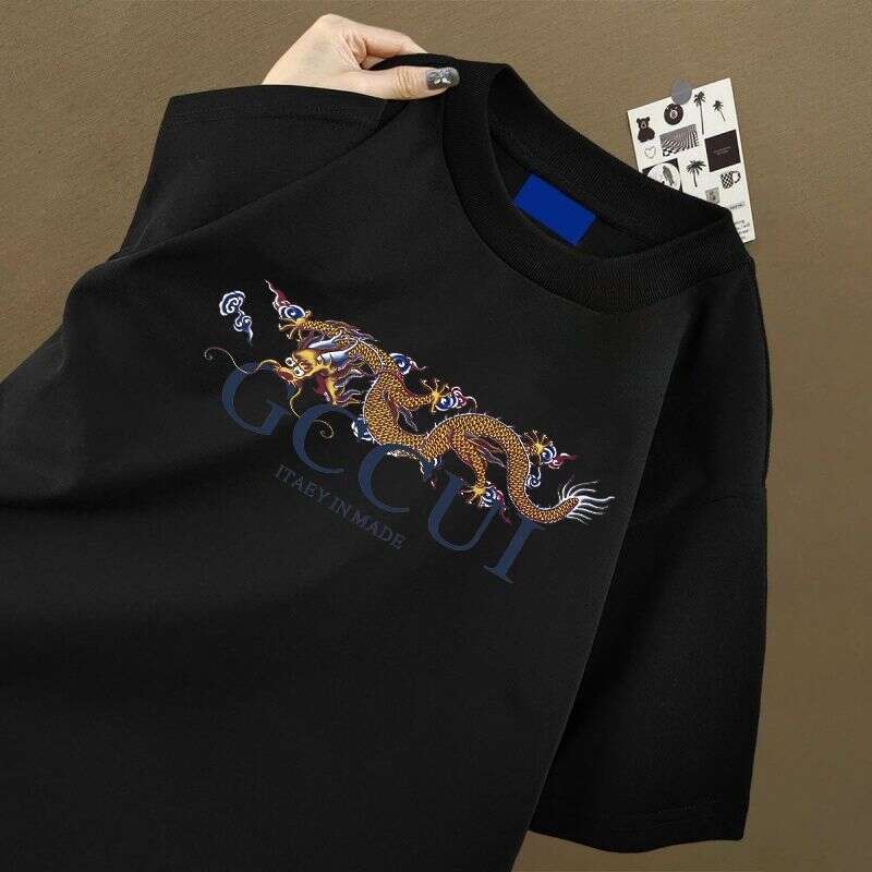 XIANYINGOU Summer Heavyweight 100% Cotton Short-Sleeve T-Shirt For Men Women, Stylish And Cool Printed Top