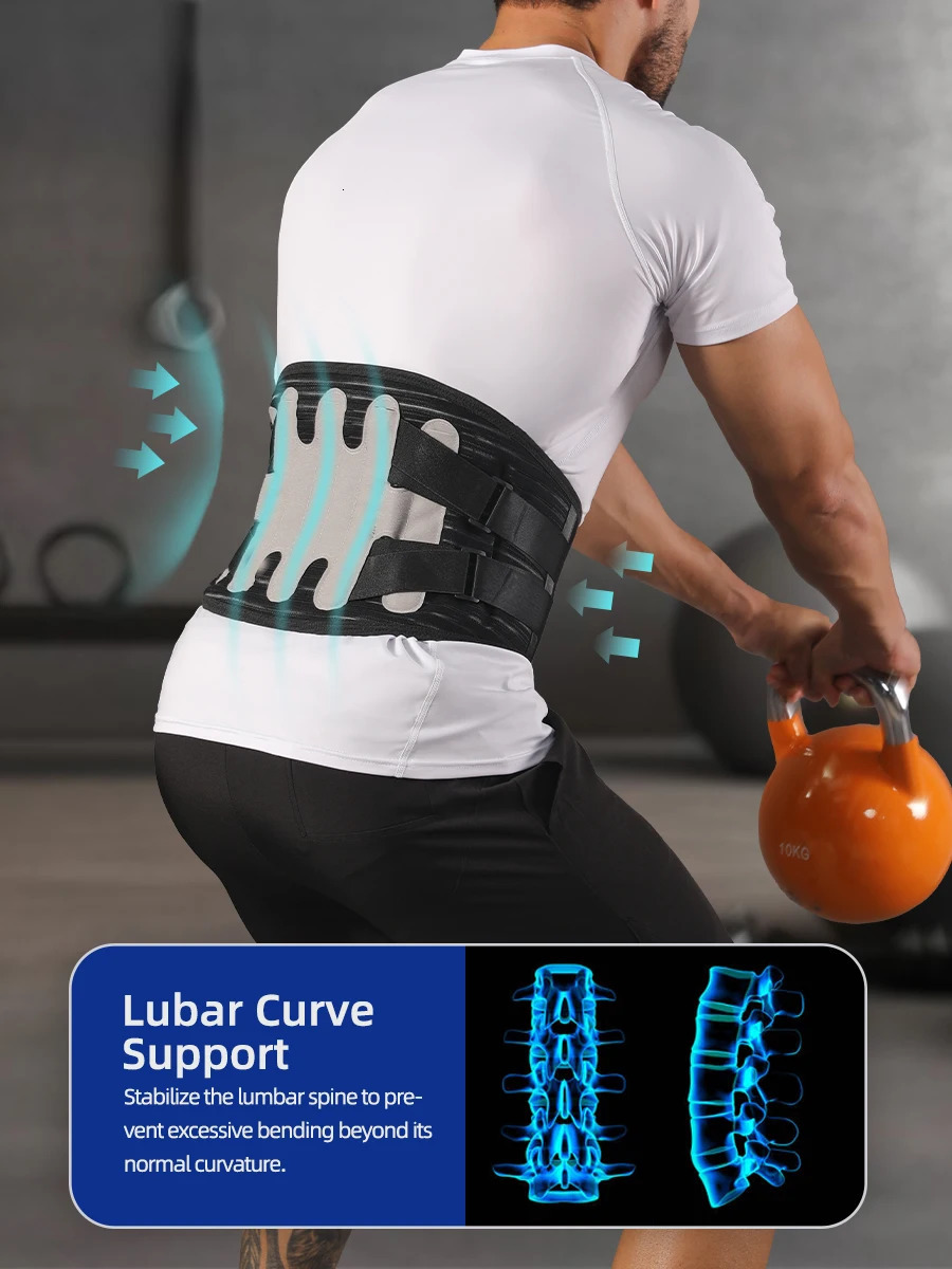 VBOSi Adjustable Breathable Waist Support Lower Back Brace for Men And Women with Metal Stabilizers 260202