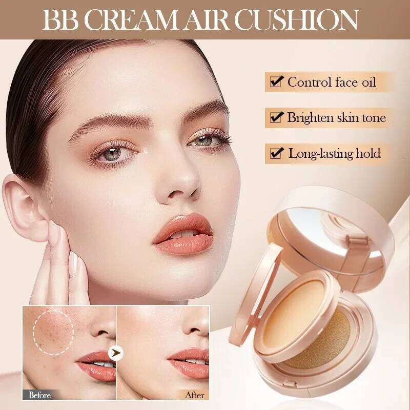2 in 1 Double Layer Clear Natural Lasting Brightening Sadoer Makeup Concealer Loose Powder Air Cushion BB Cream 26L0209