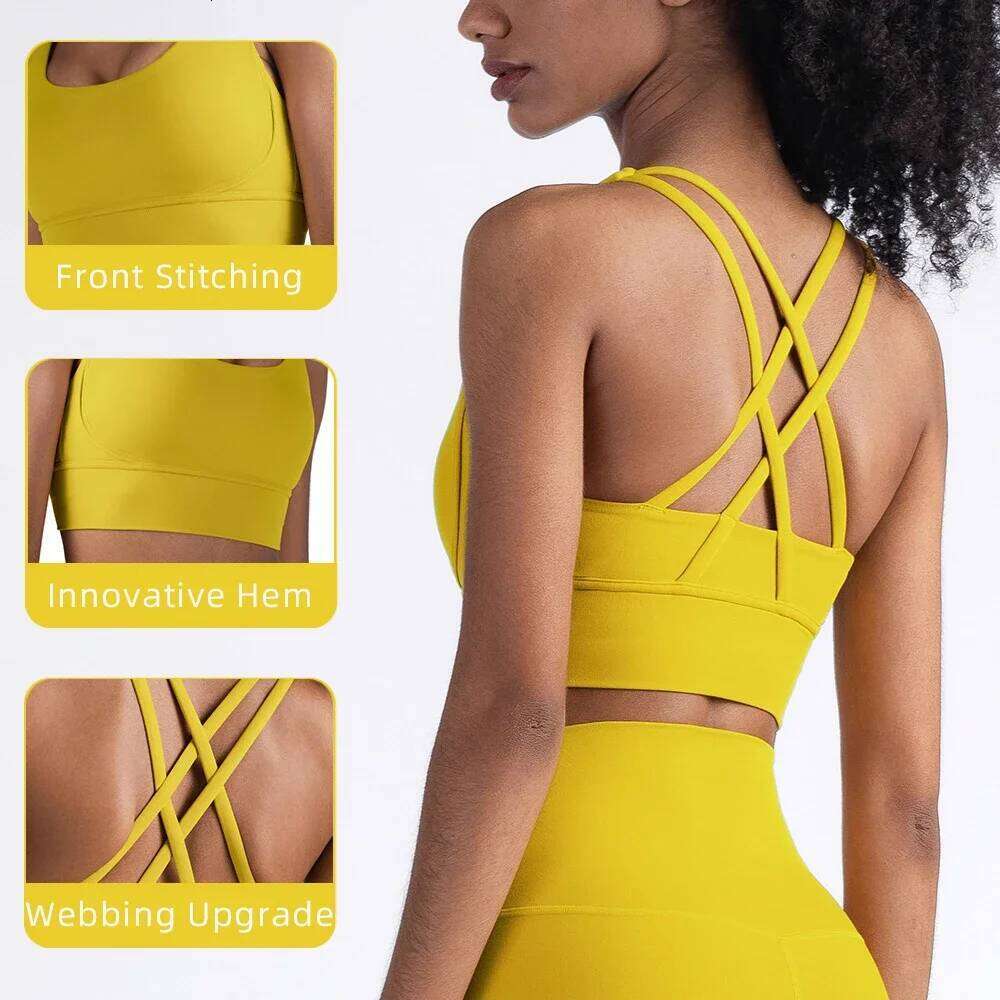 Summer Fashion Cross Sport Bras Fitness Tank Breathable Yoga Tops Bra Crop Top Gym Wear Women 26Y0209