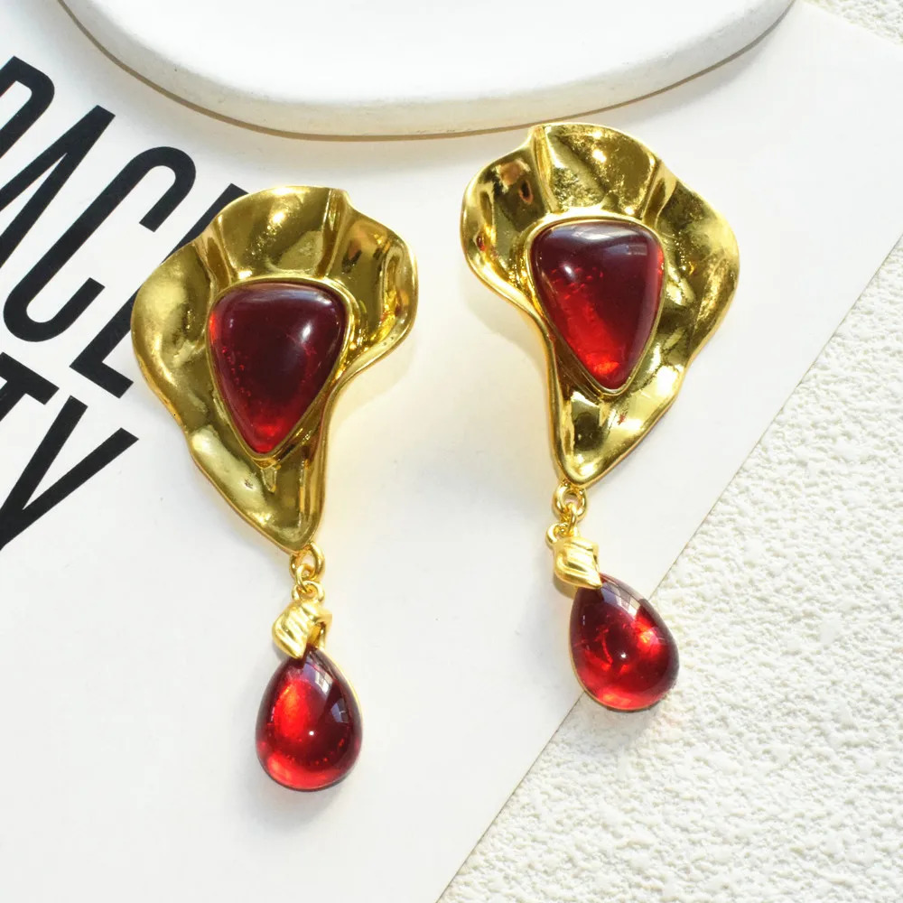 Exaggerated Metal Geometric Water Drop Dangle Earrings for Women Jewelry Gorgeous Fashion Show Statement Earrings Accessories 260120