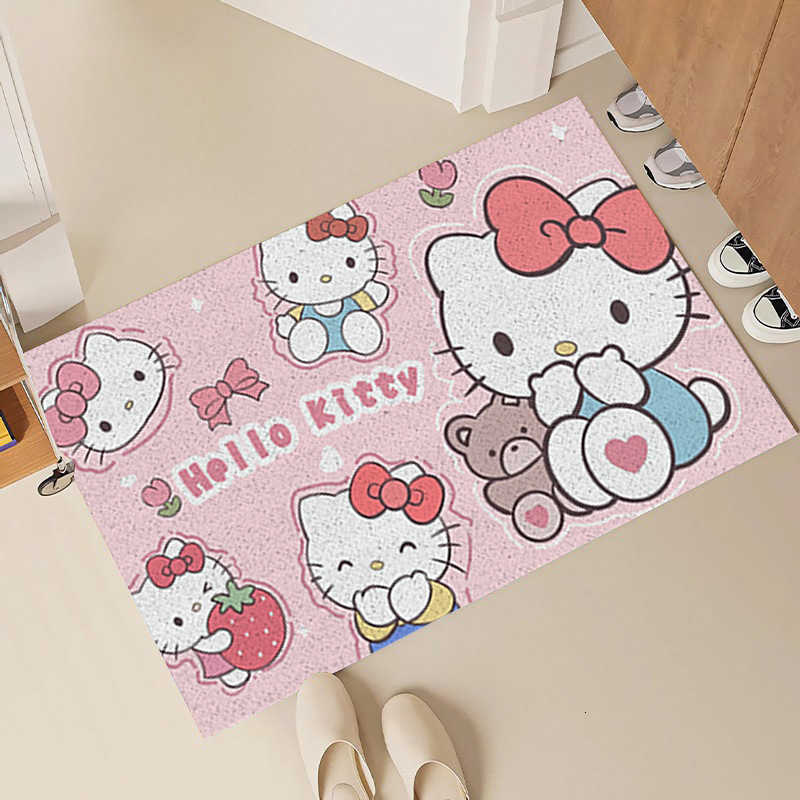 Cartoon Cute Hello Kitty Floor Mat for Home Entrance Easy to Clean Resistant to Dirt and Scratches Anime Decorative Doormat S260207