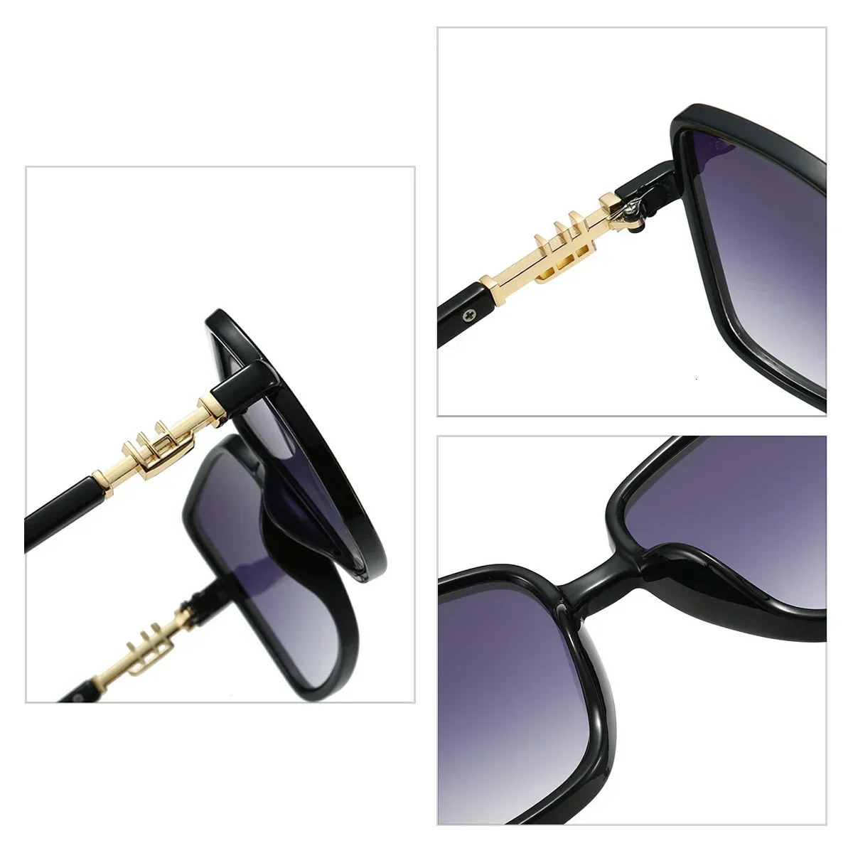 2025 Vintage Square Womens Sunglasses Sun Glasses Classic Eyeglasses Lady UV400 Big Frame Mirror De Sol 260206
