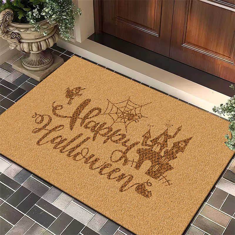 Jute entrance door mat American-style doormat bathroom dirt-resistant mat coconut fiber anti-slip floor mat S260207