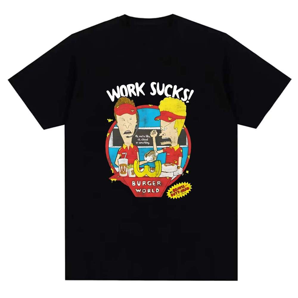 New Arrival Fashion Men's Printed Pure Cotton T-Shirt Funny Burger World Couple Design Breathable Soft Casual Tee for Summer X260209
