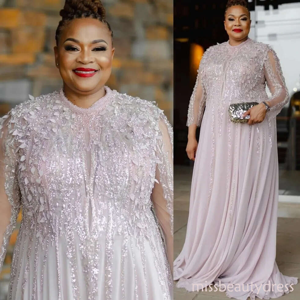 Plus Size Champagne A-line Mother Of Bride Dresses Floral Lace Beaded Chiffon Evening Party Mamas Dress Vintage 50s Birthday Wedding Guest Groom Mothe