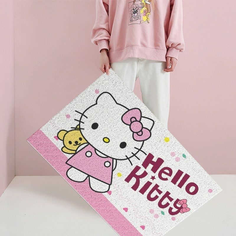 Hello Kitty silk loop entrance mat for home use can be cut to size S260207