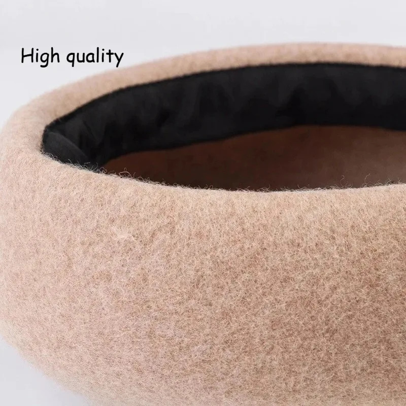 Britain Elegant 100 Wool Felt Blocked Berets for Women Kids Bread Pumpkin Fedoras Ladies Autumn Winter Simple Painter Hat 260205