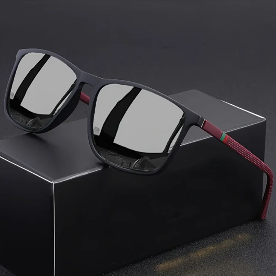 Classic Square Mens Sunglasses Comfortable Lightweight Black Frame Glasses Ideal for Travel Pography Gifts 260128