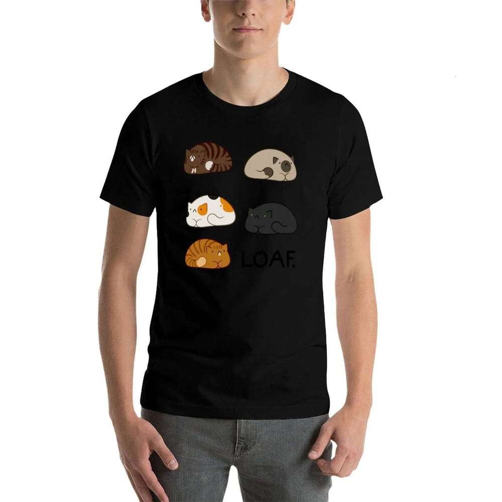 Loaf: All shirts 100% t shirt heavy black cotton t-shirt plain for man package T-Shirt X260209