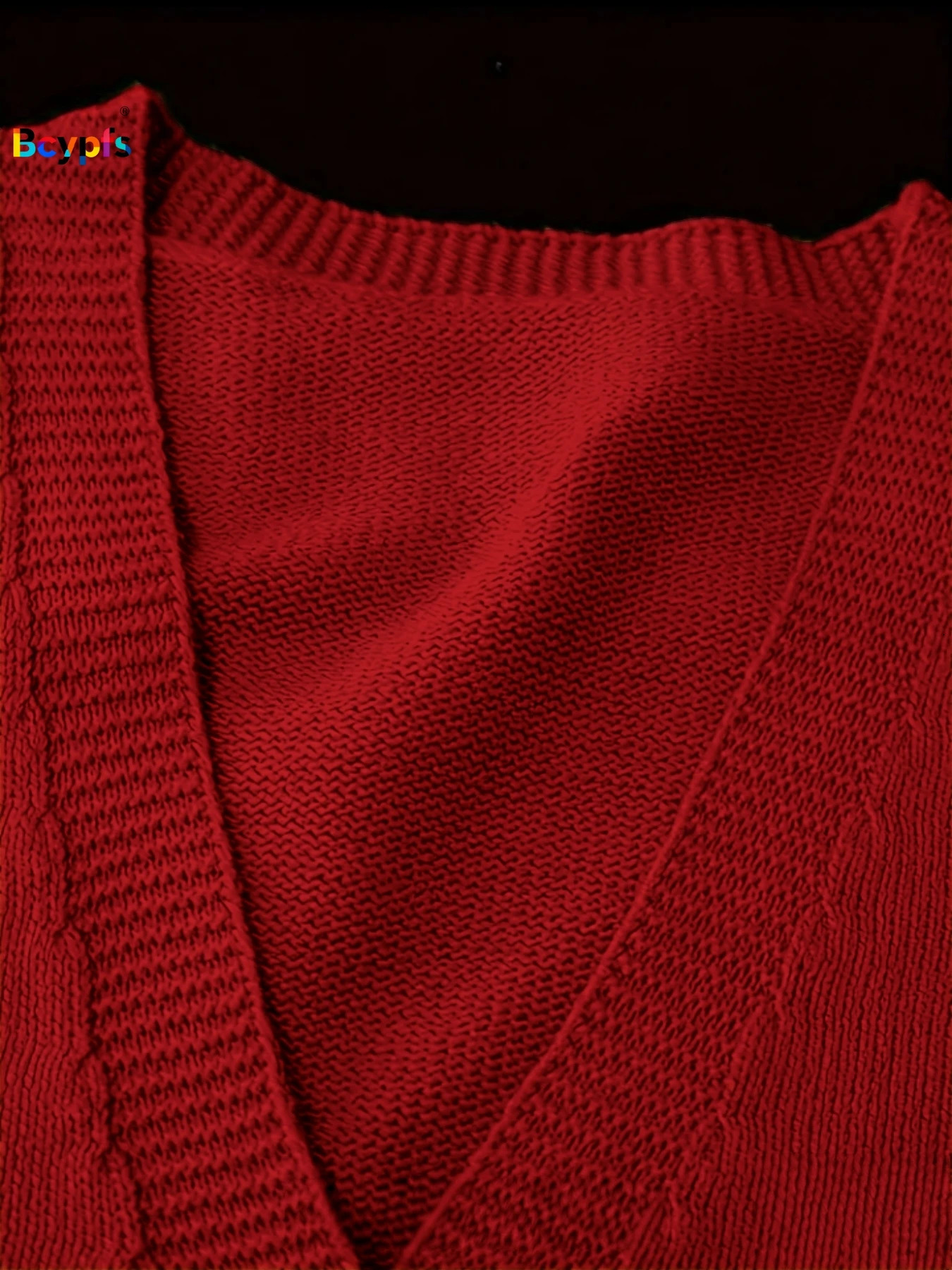 Womens Knitted Vest Shirt Set Sleeveless Red Beige Patchwork Loose Button Front Casual Daily Spring Autumn VintageFashionTops 260130