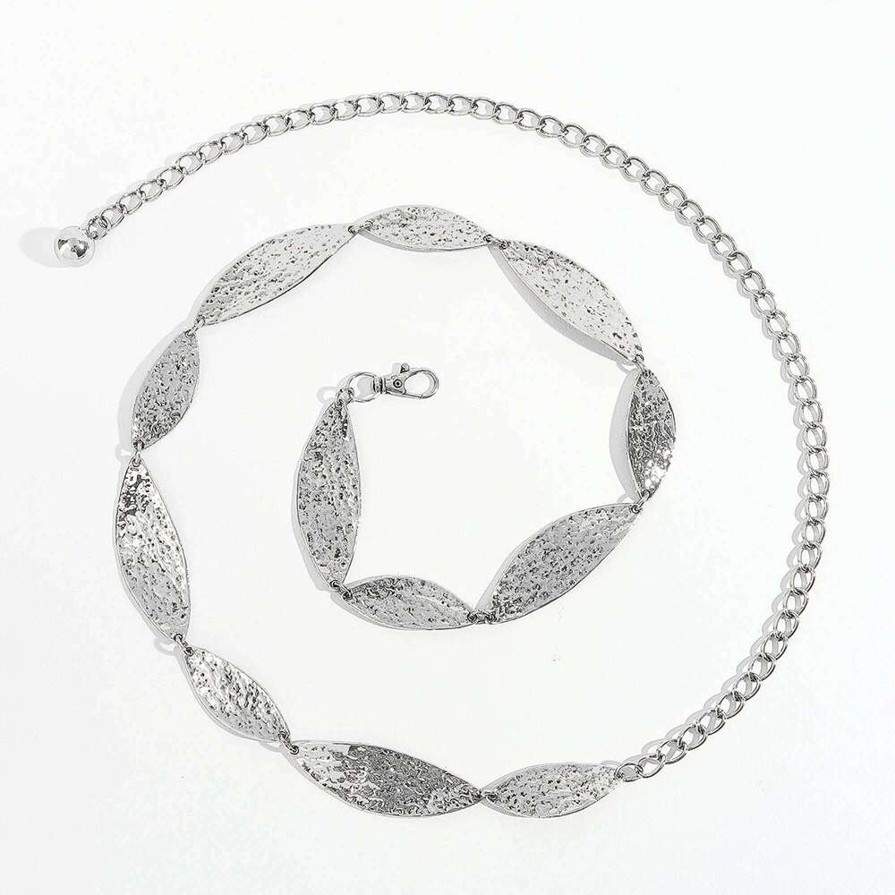 New metallic leaf waist accessory dress sub fashion belt women chain one outfit X260209