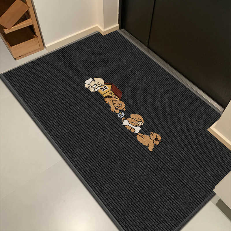 Cartoon Crystal Velvet Doormat Entryway Mat Entrance Dust Removal Dirt Wiping Foot Mat Household Dirt-Resistant Easy to Clean Mat S260207