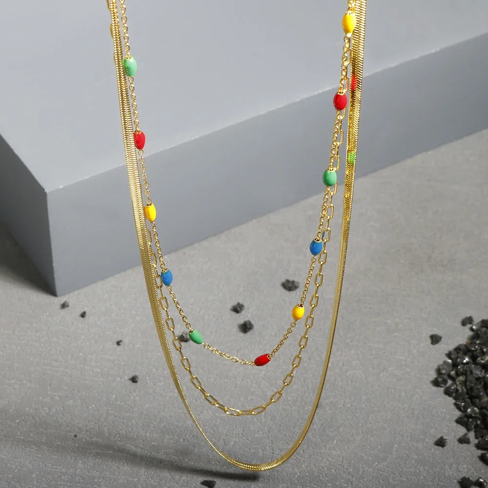 Stainless Steel Vintage Textured Delicate Necklace 260124