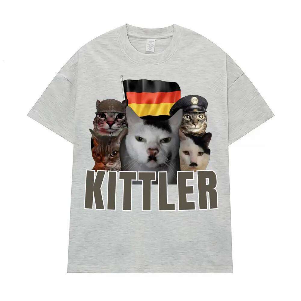 Kittler Funny Cat Animal Meme T Gift for Men Women Fashion Casual Humor Style Tee Shirt High Quality O-Neck Cotton T-shirt X260209