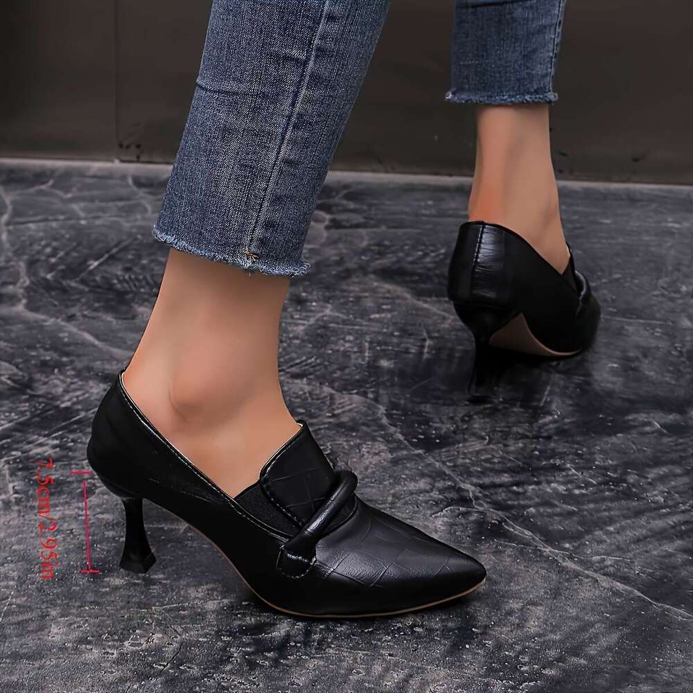 New Black Stiletto Heels Women Designed Spring Summer Featuring A Pointed Toe And Non Slip Sole Perfect For Formal Events MOJIDASHU