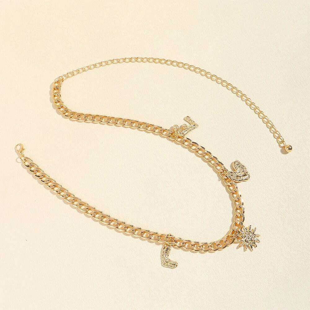 Retro Love Trim Ladies Elegant Stylish Metal Waist Chain Belt X260209