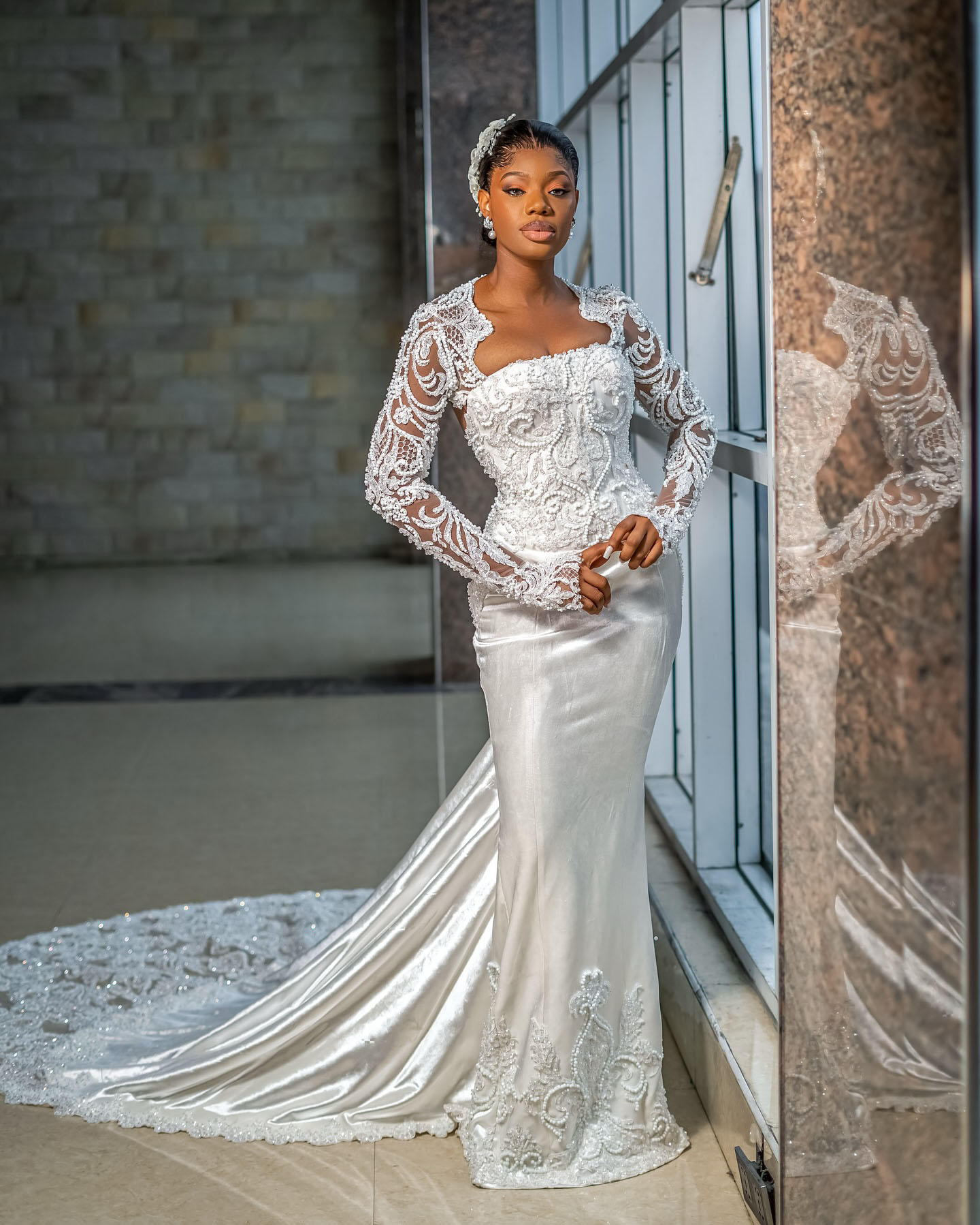 Vintage Appliques Wedding Dresses Pearls Mermaid Bridal Gowns with Jacket Beading Slim Fit Backless Customized Vestidos De Novia Plus Size
