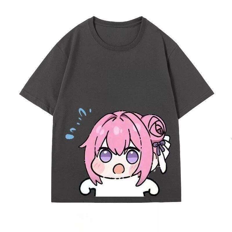 Doro Dorothy Pink Hair Dog Victory Goddess Surrounding Short Sleeve Men and Women Anime Summer Cute T-shirt Breathable Top X260209