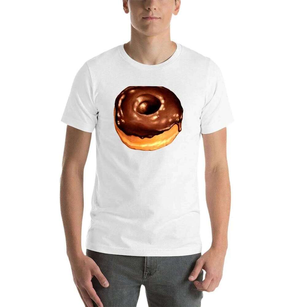 T-Shirt anime casual shirt Donut cotton Pink for Pattern t - Chocolate man shirts X260209