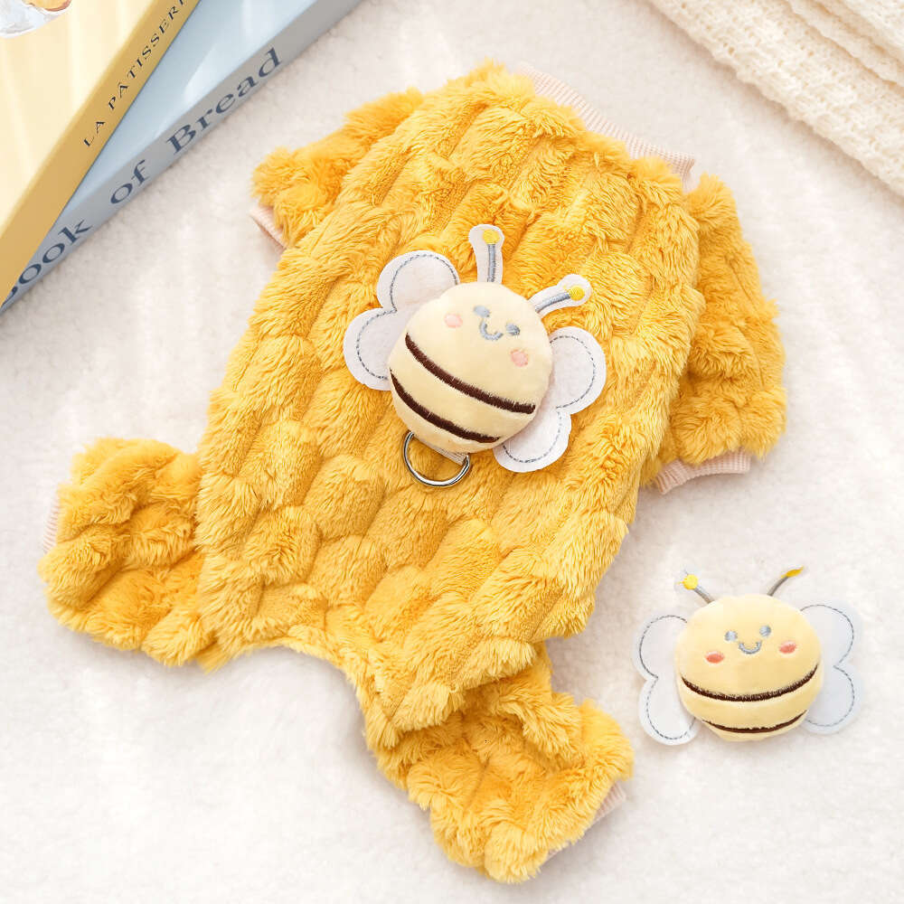New Year Lion Dance Four-Legged Plush Leash Pet Dog Clothes Cat Supplies Autumn Winter Warm Teddy