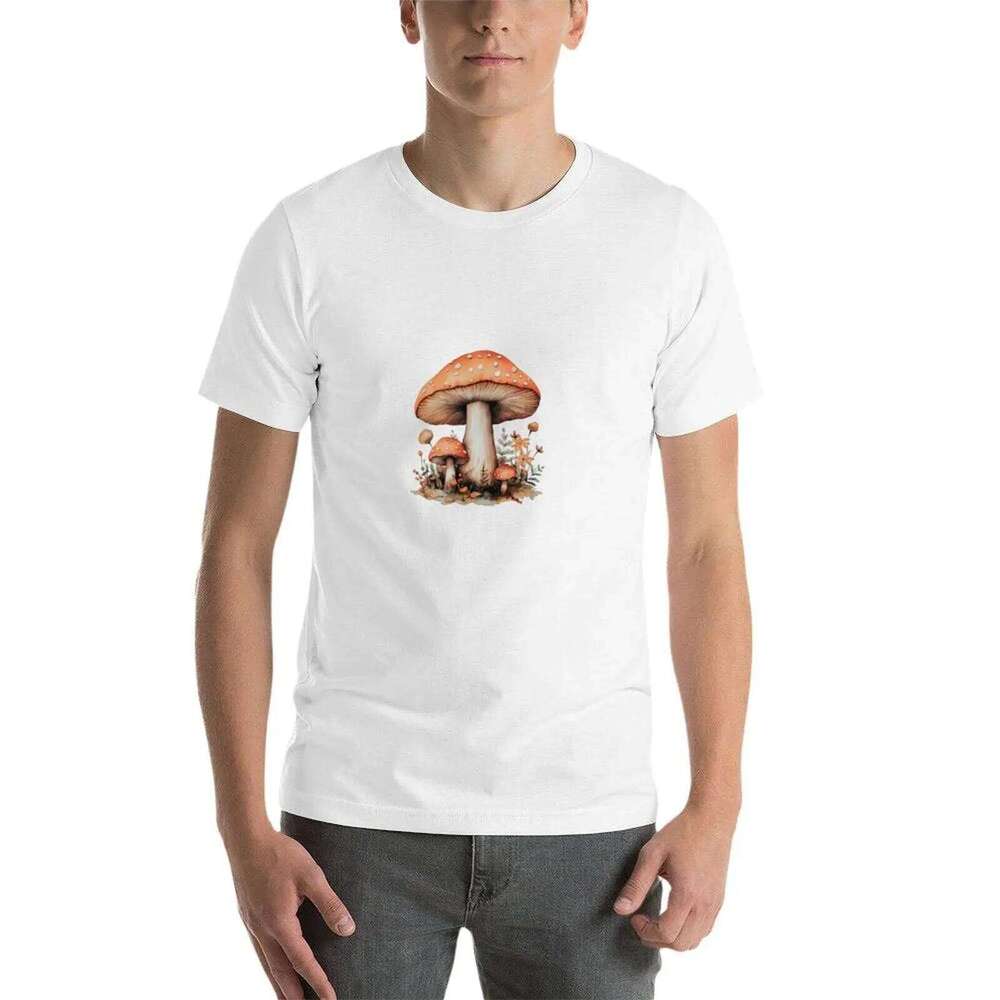 Autumn anime for cotton 100% T-Shirt Mushrooms t shirts collection Wild shirt man X260209