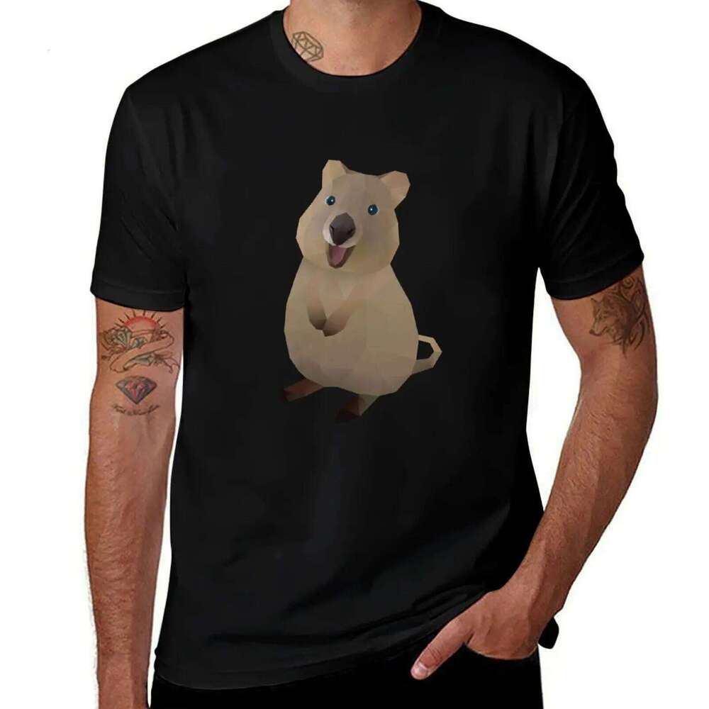 Quokka Polygon Art funny dark humor with prints man t shirts graphic T-Shirt X260209