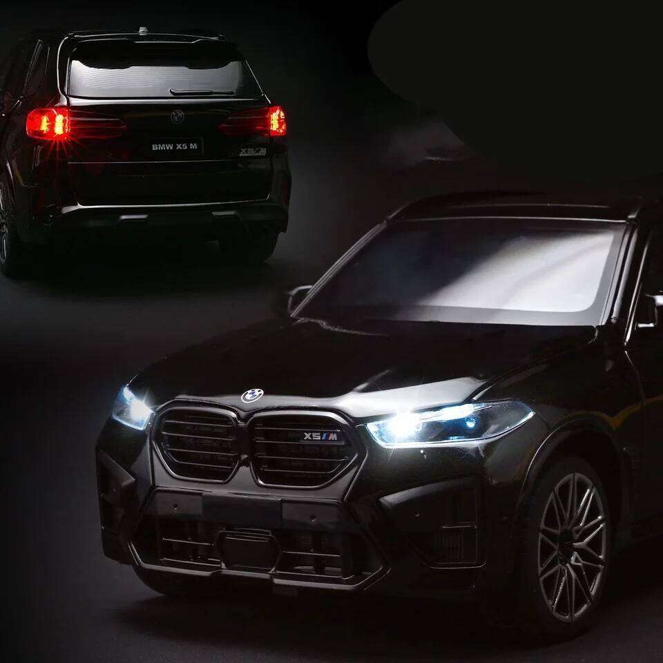 1:24 BMW X5M X5 SUV Alloy Luxy Diecast Metal Off-road Vehicles Car Model Simulation Sound and Light Childrens Toy Gift 26W0209