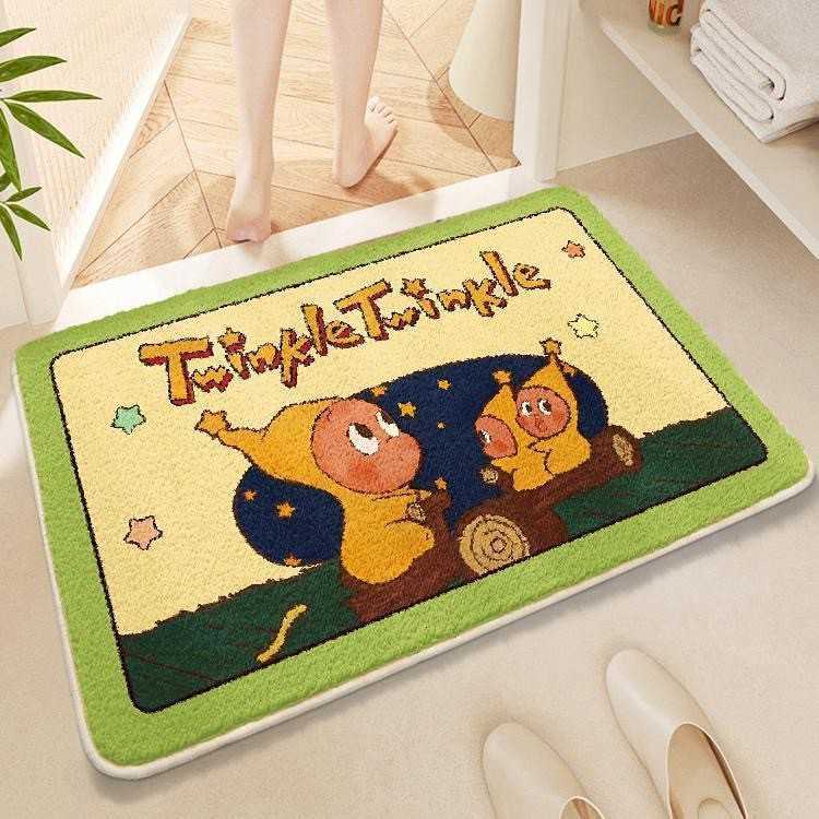 Cartoon Cute Star Man Bathroom Floor Mat Soft Imitation Cashmere Carpet Bedroom Toilet Doorway Rug S260207